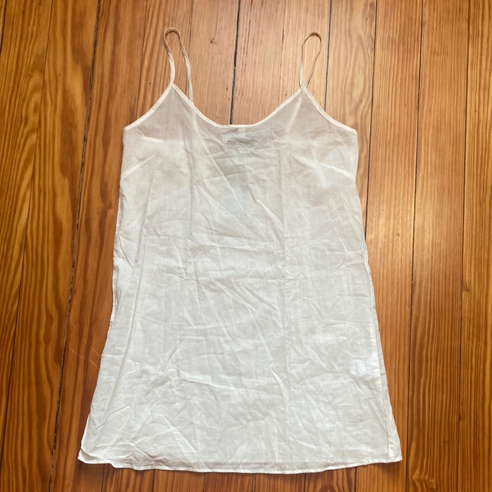 HUNTER BELL NWT dress slip, white cotton, adjustable straps size xs
